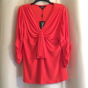 Dusak Womens Orange Top Size L
